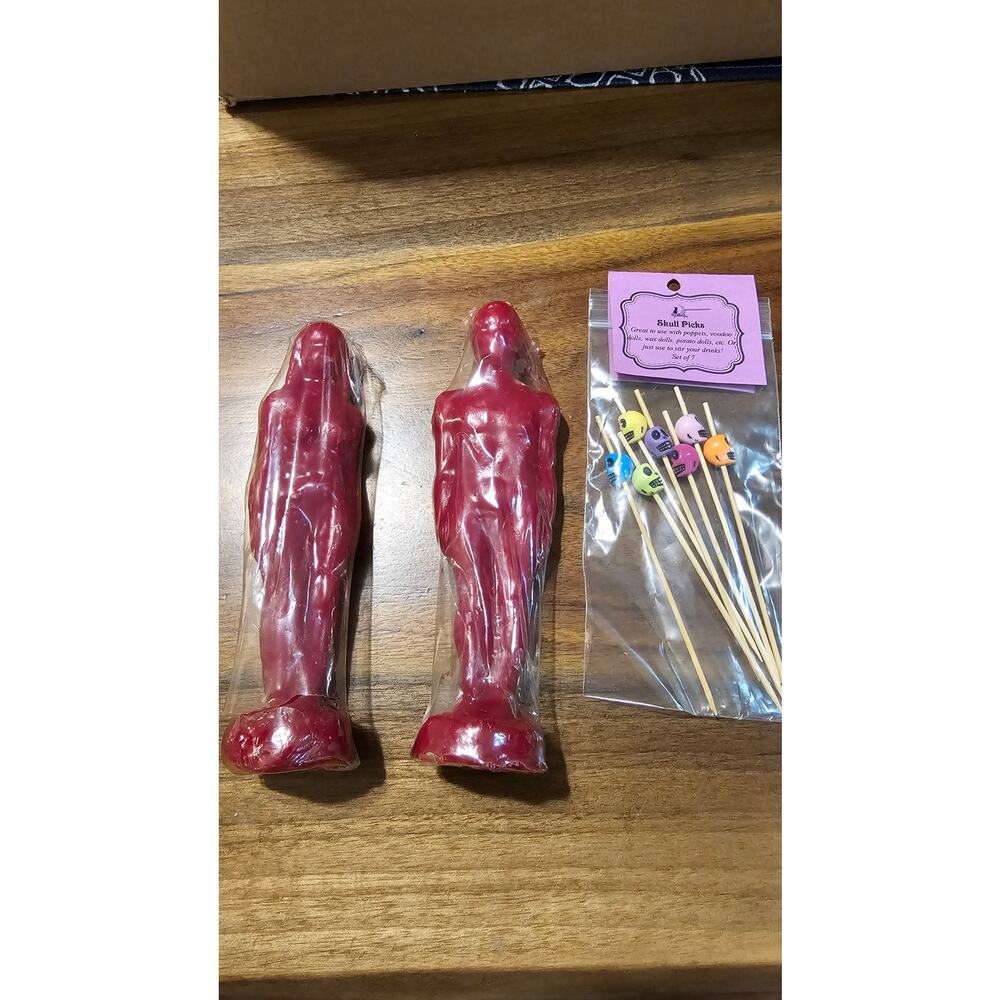 Ritual Candles: Male & Female with skull picks! Bundle!